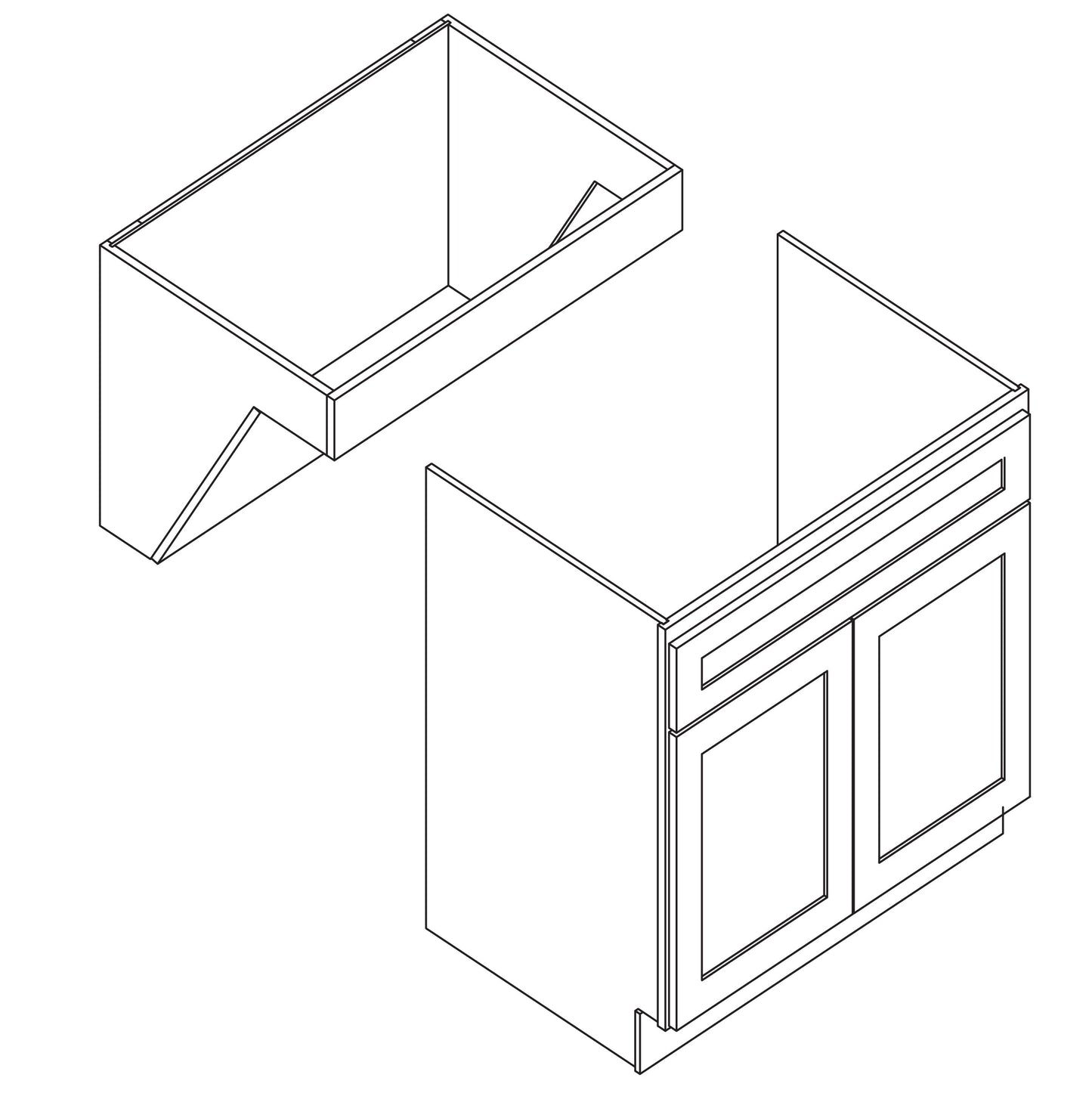 Base 30" Wide, Single Drawer, Double Door, 32.5" High, Removable, (ADA)