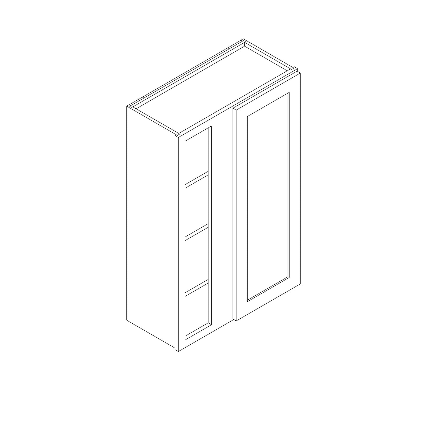 Wall Blind Corner 27" Wide 42" High, Single Door