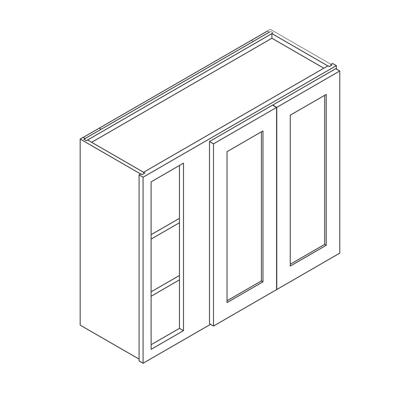 Wall Blind Corner 36" Wide 30" High, Double Door