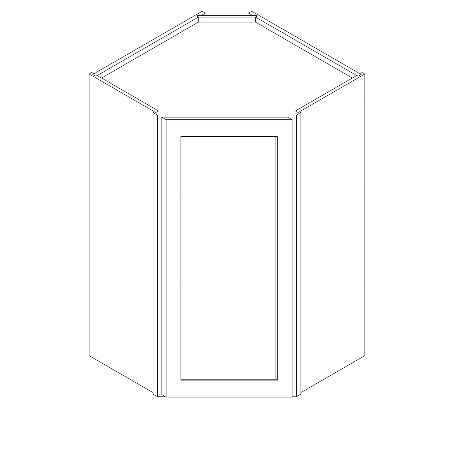 Wall Diagonal Corner 24" Wide 36" High 12" Deep, Single Door