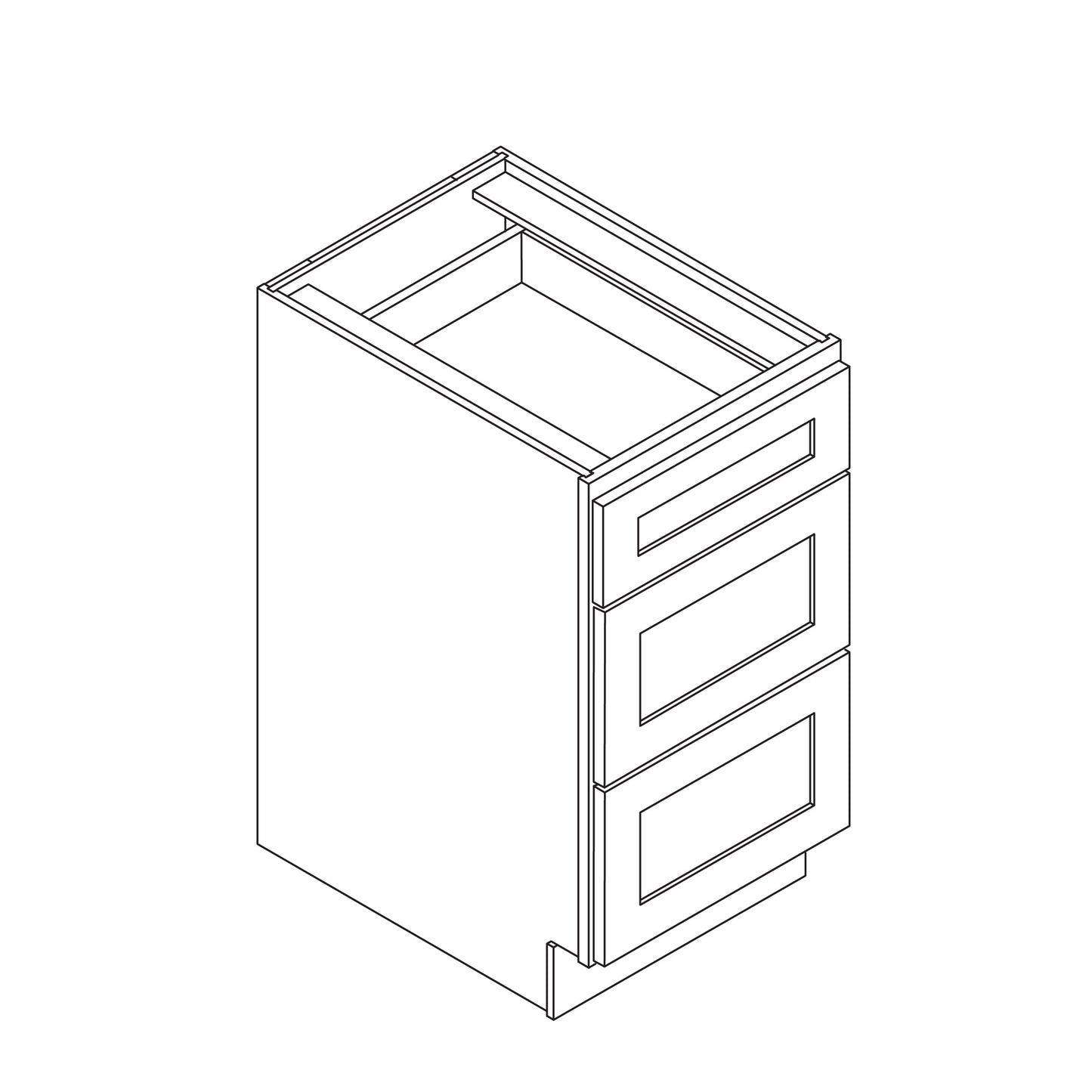 18" Wide 3 Drawer Base, 32.5" High, (ADA)