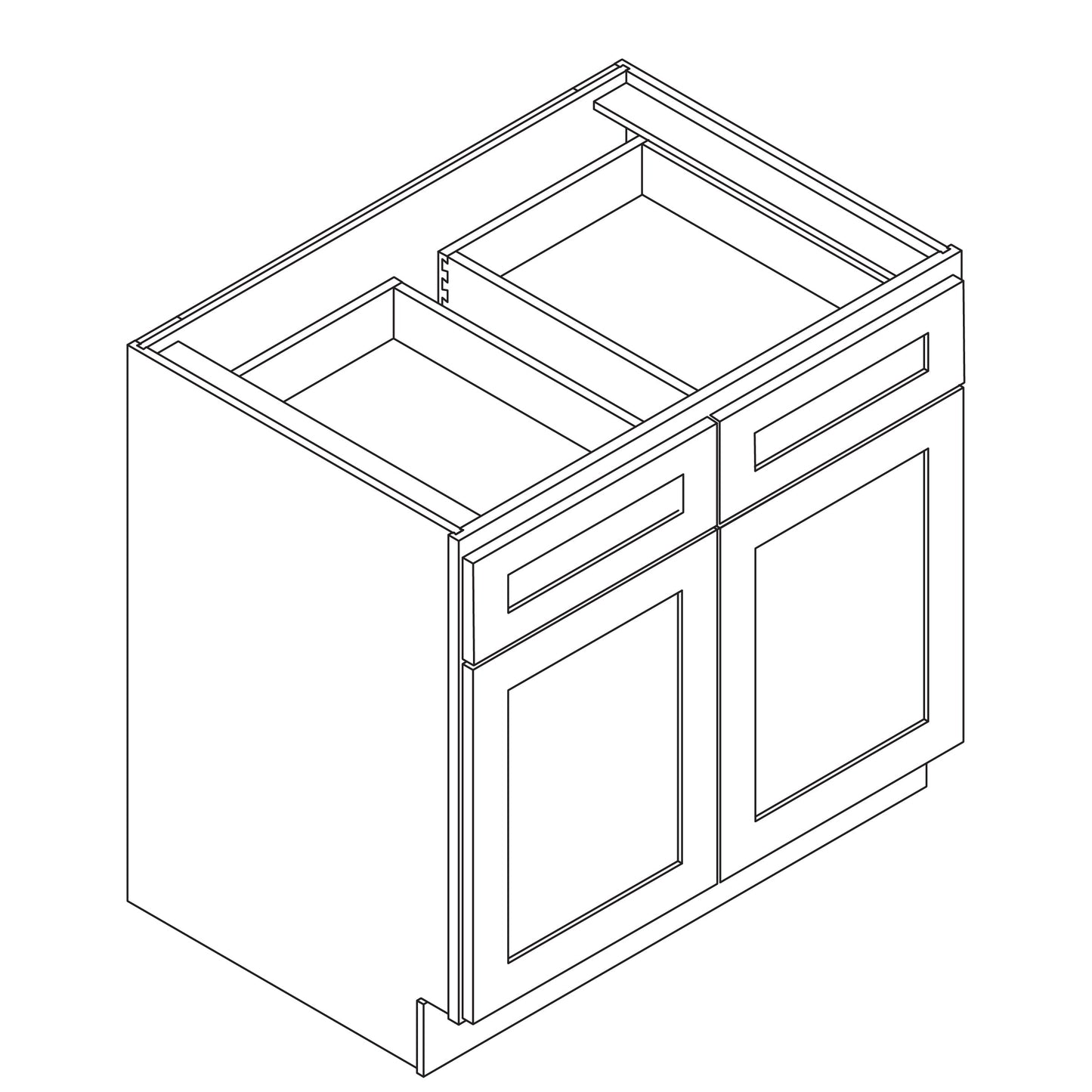 Base 39" Wide, Two Drawer, Double Door