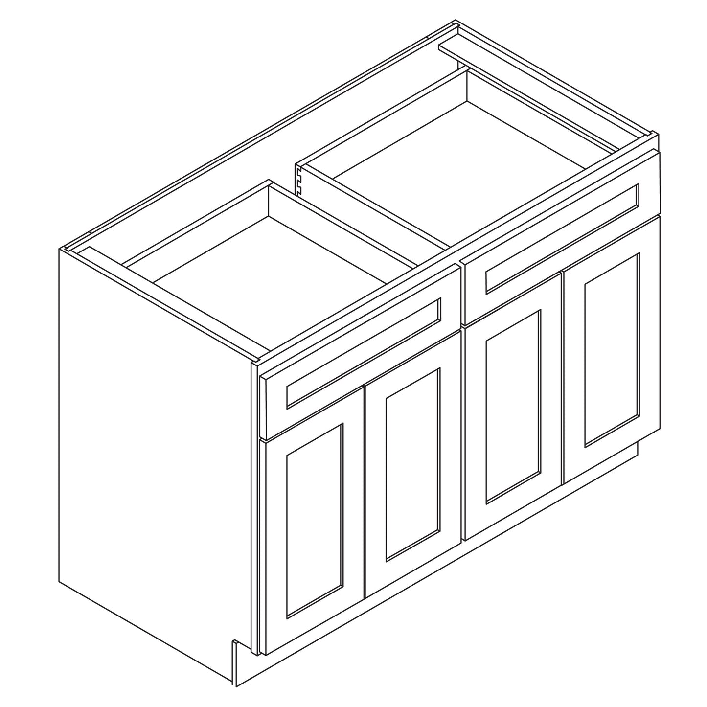 Base 48" Wide, Two Drawer, Double Door