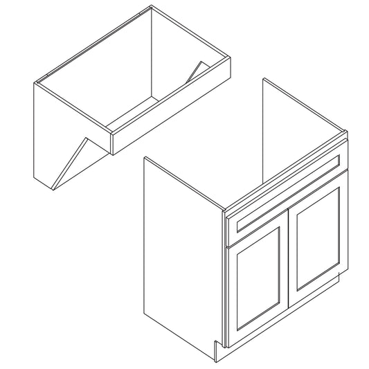 Sink Base 30" Wide, Single Drawer Front, Double Door, Removable, (ADA)