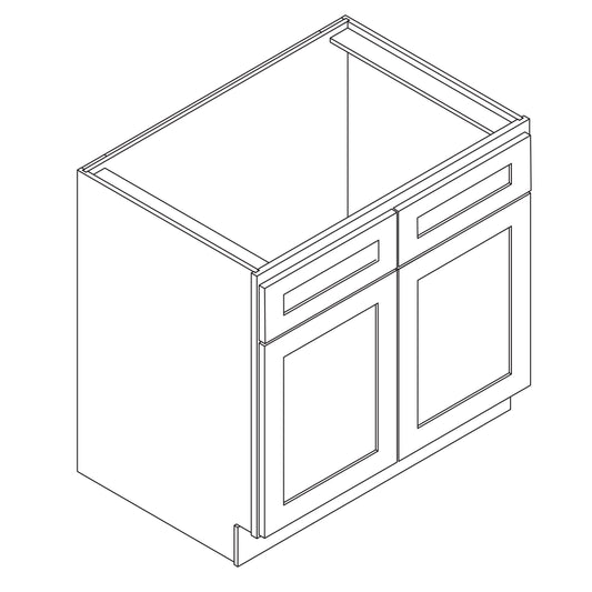 Sink Base 33" Wide. Single Drawer Front. Double Door.