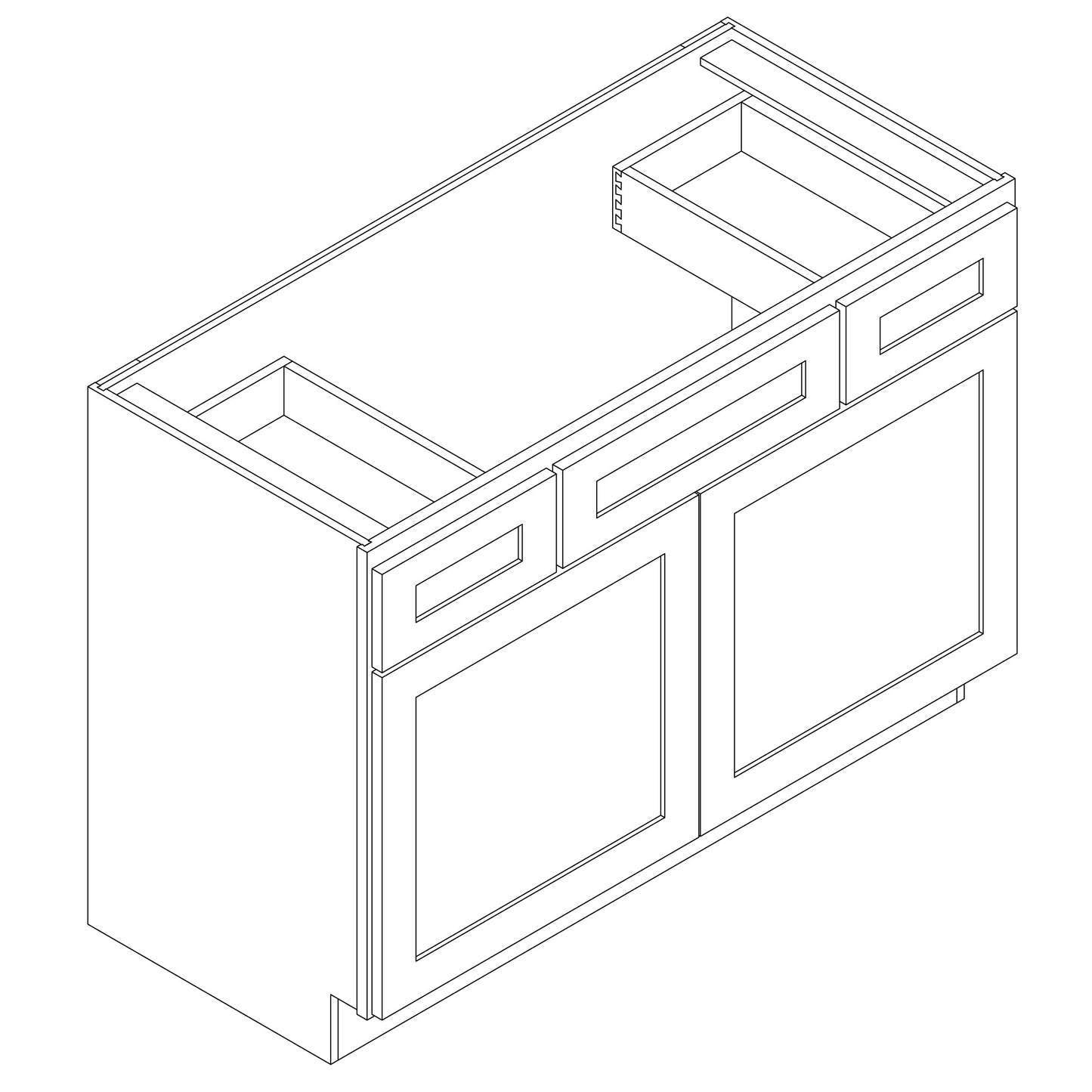 Vanity 42" Wide. 21" Top Drawer. 32.5" High.