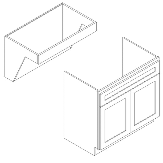 Vanity Sink Base 30" Wide 21" Deep 32.5" High, Removable, (ADA)