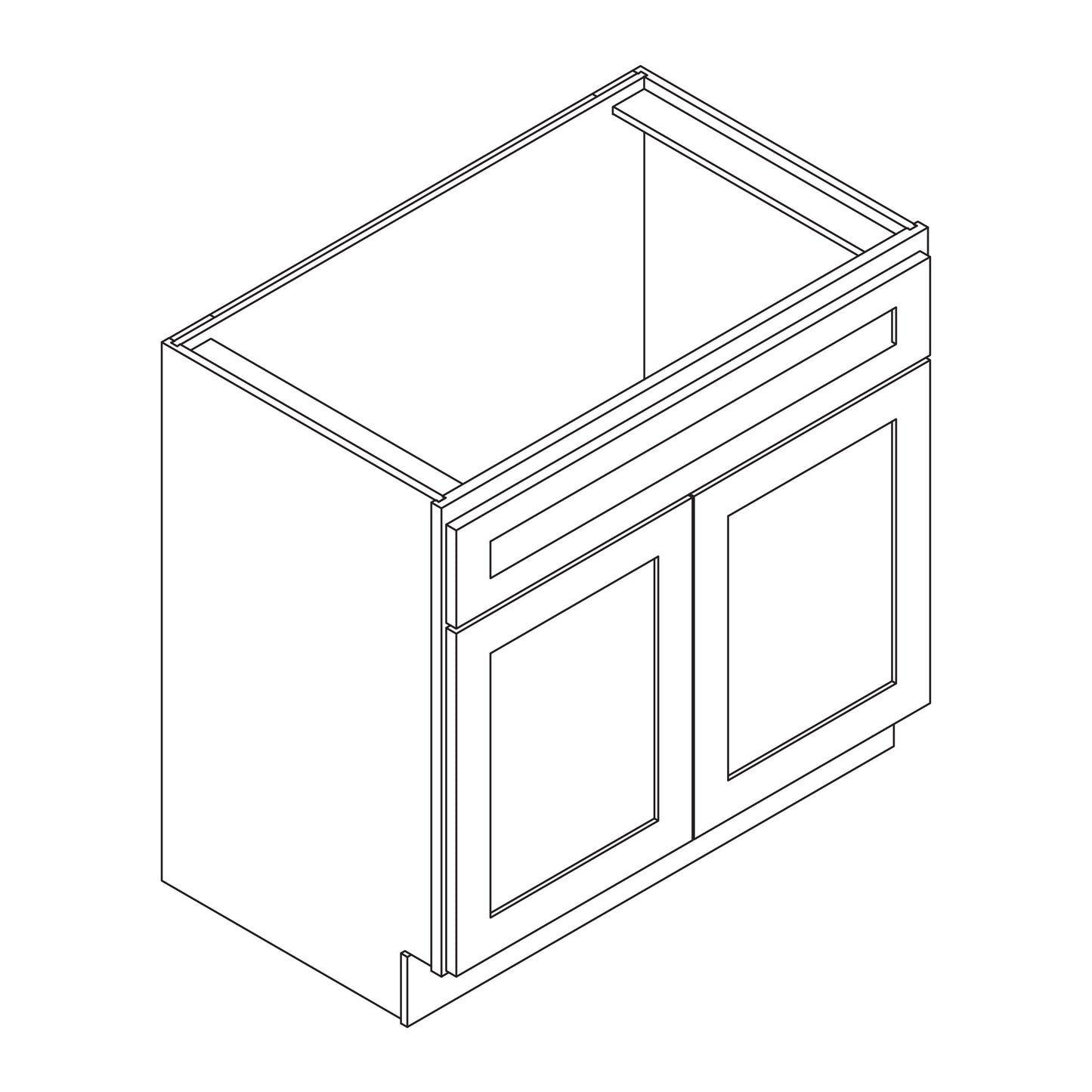 Vanity Sink Base 36" Wide 21" Deep 32.5" High